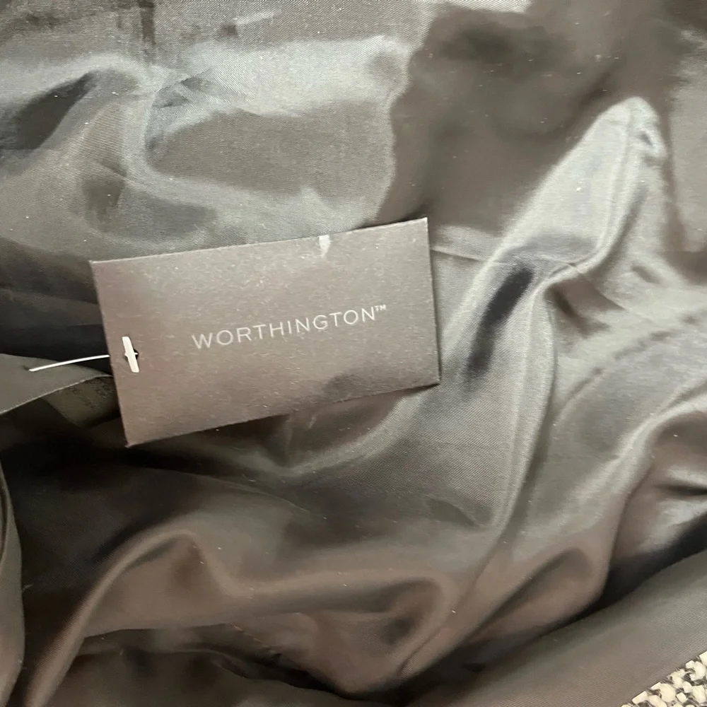 EUC Women’s Worthington Dress coat in medium black and white. #66 - Picture 4 of 5